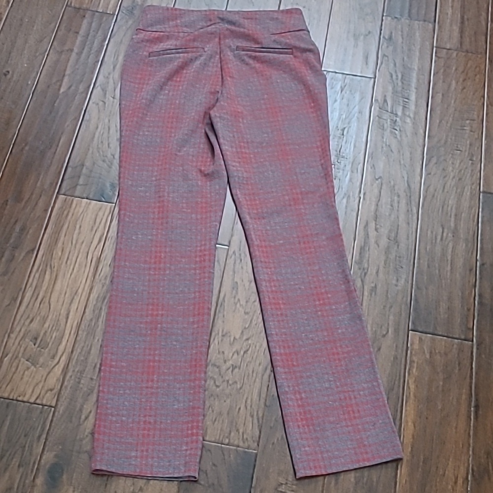 7th Avenue Design Studio Red & Grey Plaid Pullon Pants size Medium - Picture 2 of 10